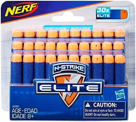 nerf darts 30 pack refill for elite blasters official n strike elite darts for kids teens adults blue